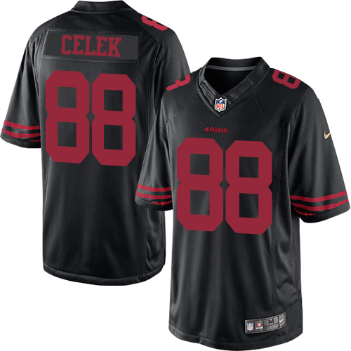 Men's Limited Garrett Celek Nike Jersey Black Alternate - #88 NFL San Francisco 49ers